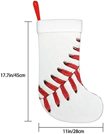 Yilequan 18 polegadas meias de Natal meias clássicas, rendas de beisebol de perto, para decorações