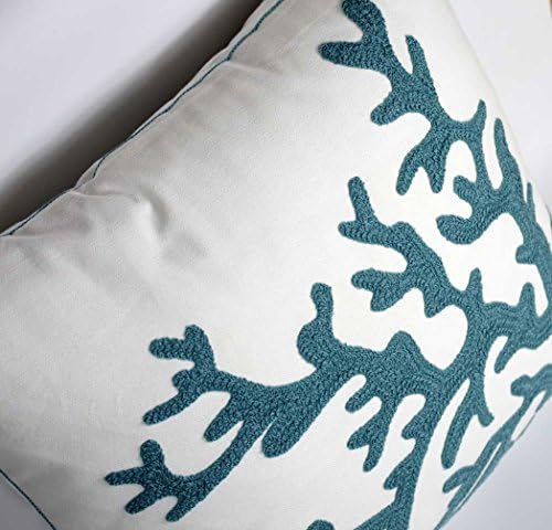 Capa de travesseiro de animais náuticos bordados dedopowous, quadrado 18 polegadas de lona decorativa Capa
