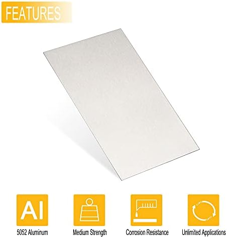 Folha de alumínio UXCELL, 300 mm x 150 mm x 1 mm de espessura 5052 placa de alumínio