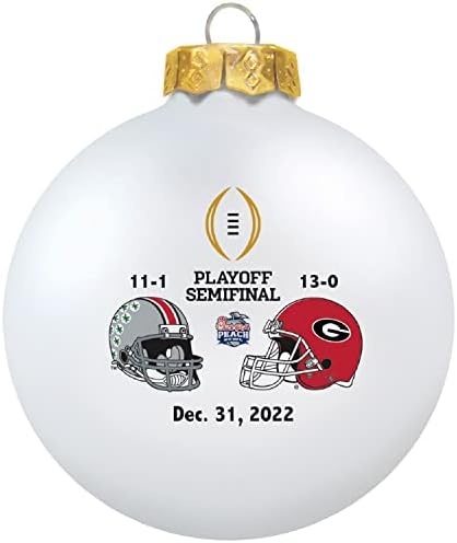 Tree Trophy NCAA 2022 Playoffs de futebol universitário Bola de vidro Ball de Natal Ornamento-3