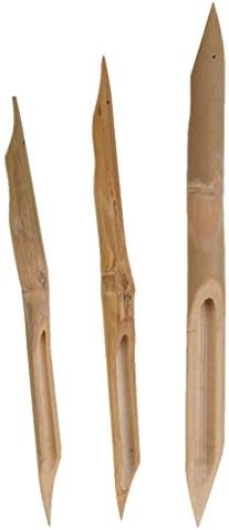 Comiart 3 pcs de cabeça dupla dura forte bambu caneta caneta cerâmica de cerâmica Ferramentas de argila de
