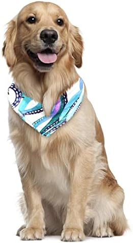 2 pacote de cachorro bandana para cães grandes pequenos grandes, lenço de babador de cães de cães azul