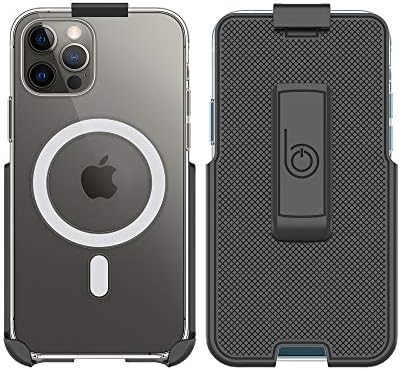 Coldre de clipe de cinto Beltron Compatível com maçã clara para o iPhone 12 Pro Max com MagSafe - Recursos: