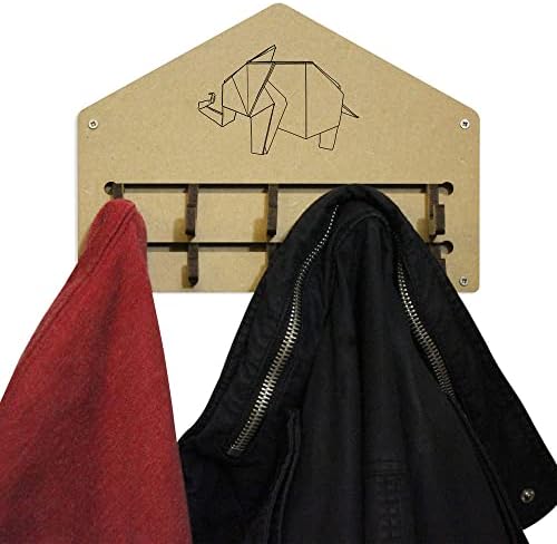 Azeeda 'Origami Elephant' Ganches/rack montados na parede