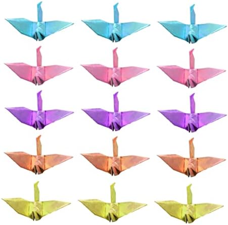 ABAODAM 100pcs papel dobrável guindaste de origami pássaros pássaros papel guirlanda de garçaria de
