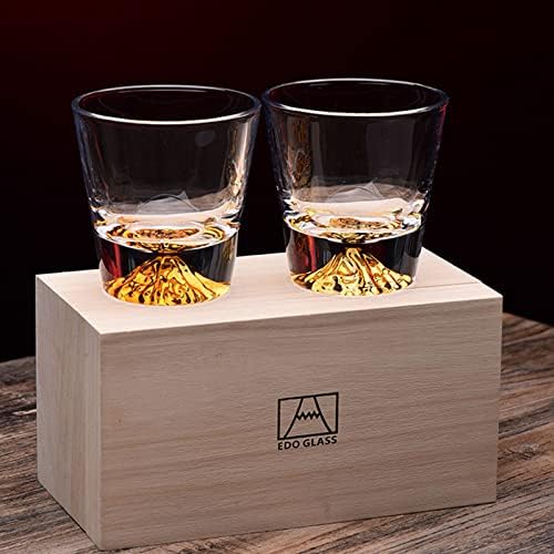 Santentre Whisky copos, conjunto de 2 copos de vinho, copos de pedras sem chumbo, copo antiquado