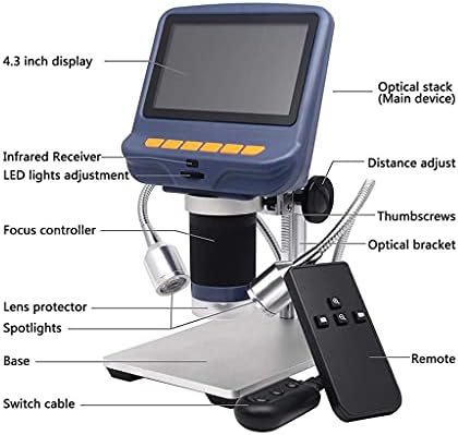 MJWDP 220X Microscópio de estéreo digital eletrônico para solda com a luz de LED de tela de 4,3