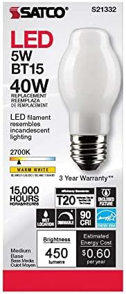 SATCO S21332/06 LED LED E26 LUZBLS E26, 2700K, 15000 HORAS, DIMMABLE, 6 PACK