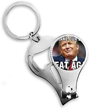Presidente Americano Grande Spoof Image Pilpin Nipper Ring Key Chain Bottle Abridor de garrafa Clipper