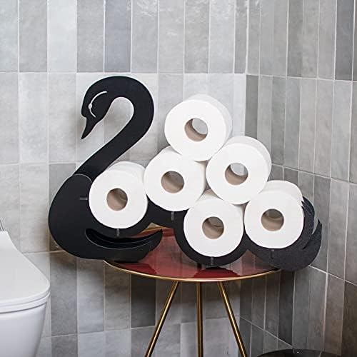 Suporte de papel higiênico de cisne | Free Standing ou Wall Mount | Stand de design exclusivo | Prateleira