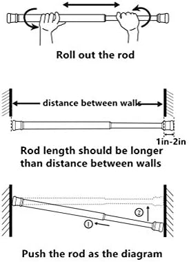 Barras de armário hastes de tensão, tensões de mola de 4 pacote hastes de 11,8 a 20 polegadas de aço ajustável