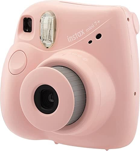 Fujifilm Instax Mini 7+ Câmera, Fácil de operar, portátil, espelho selfie útil, câmera polaroid,
