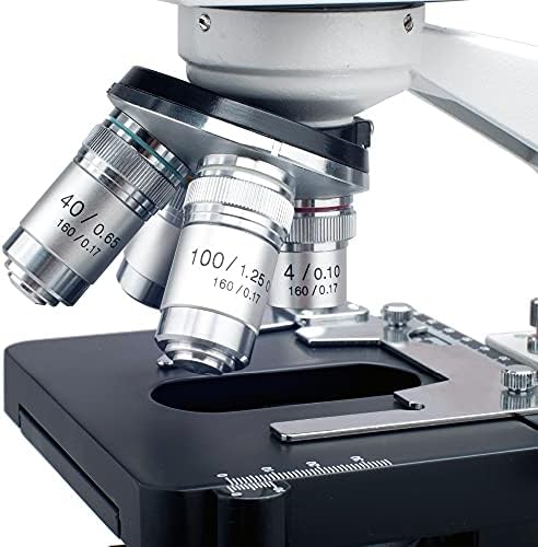 Microscópio de composto binocular de laboratório LED DZXCHM 40X-2500X com estágio 3D