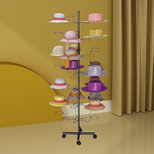PFCDZDU Metal Hat Display Racks, 6/7 Camas de chapéu rotativo, suportes de peruca decorativos