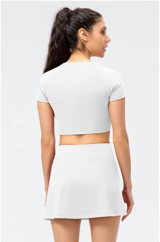 N/A Women Tennis Suits Yoga Shirts Shirts Saias de Fitness com bolso Golfe Short Use Feminino Feminino