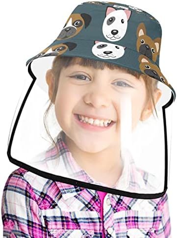Chapéu de proteção para adultos com escudo facial, chapéu de pescador anti -sun tap, desenho animado