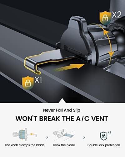 Apps2Car Wireless Car Charger Mount Vent, Carregador de carro sem fio de 15W de carregamento rápido,