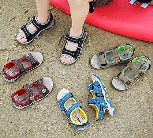 Dadawen meninos meninos aventureiros tiras ajustáveis ​​Sandálias de esportes de verão Caminhando a praia