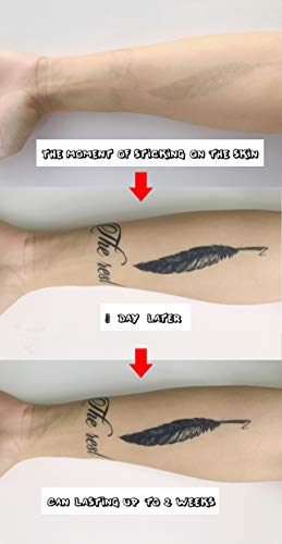 Tatuagens semi-permanentes, 6 folhas 2 semanas de longa impermeabilização de tatuagens fofas e fofas, de tatuagens