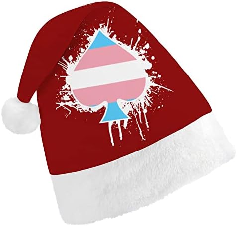 Transgênero bandeira pica Ace pôquer chapéus de natal para adultos chapéu de natal para férias