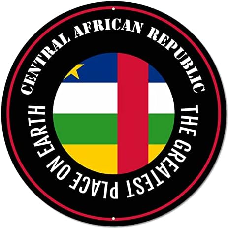 Placa de metal redonda Placa Central Africana República Country Flag o melhor lugar do mundo Classic