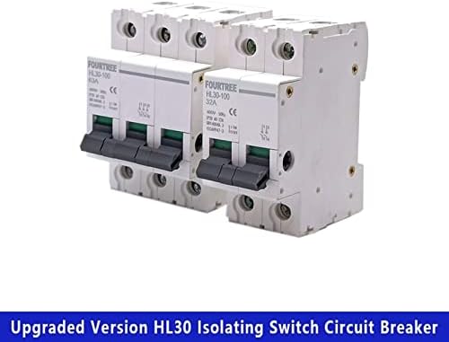 Ahafei 1PCS Switch principal HL30 Isolador do disjuntor Função da família Desconector Isolador 2P 32A