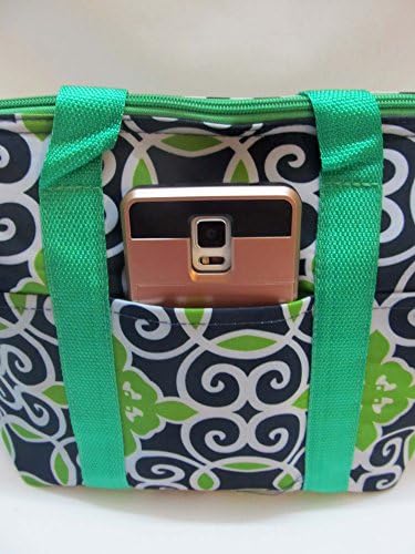 Lunch saco de boa bolsa isolada portátil Carregar bolsa de almoço de armazenamento - quatrefoil verde