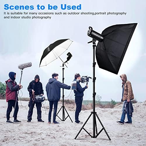 Soonpho 2pack Light Stand 118 /3m de metal pesado ajustável Photoned Photo Video Studio Tripod Stands
