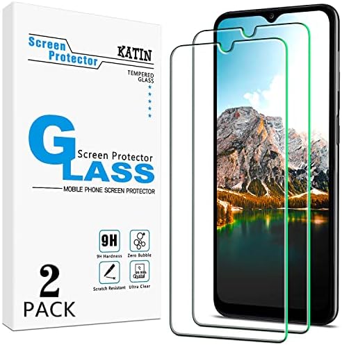 Protetor de tela Katin [2-PACK] para o vidro temperado com galaxy Samsung A32 5g, sem bolhas, amigável para