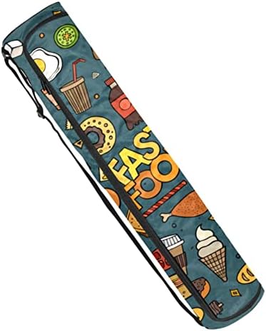 Saco de tapete de ioga, desenho colorido de faston fast food Exercício de ioga transportadora de tape