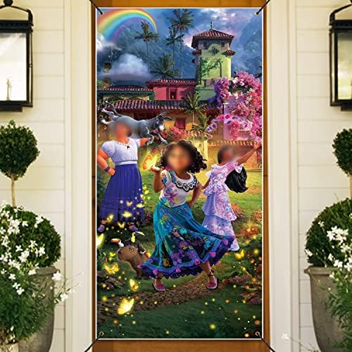 3x6ft Magic Movie Girls Birthday Door Banner House Magical House Princesa Party Porch Decoração Glitter Princess