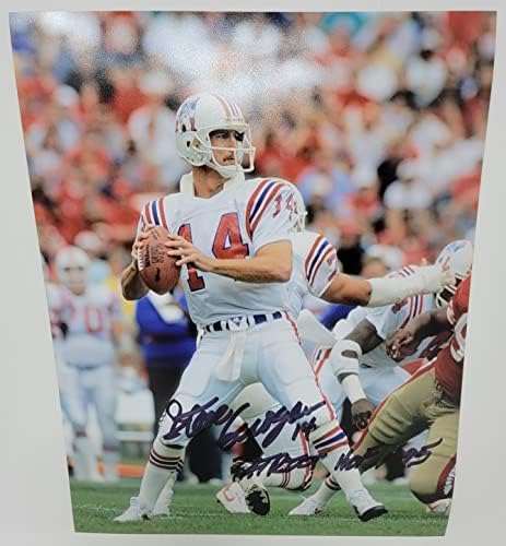 Steve Grogan autografou 8x10 Fotografia New England Patriots