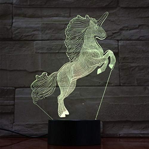 Unicorn LED remoto 3d Nightlight Baby Night Light 7 Cores de mesa Lâmpada de mesa Criança de aniversário