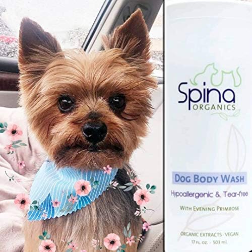 Spina Organics, shampoo hipoalergênico e gato com aloe vera para pele seca, coceira e sensível ou