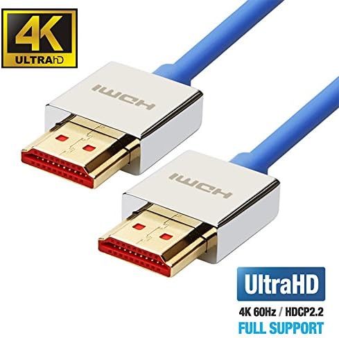 4K HDMI 2.0 Cabo Flim 6ft - UHD 4K 60Hz com HDR - cordão fino - alta velocidade 18 Gbps - Ethernet
