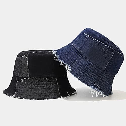 Xyiyi unissex jeans lavado com algodão chapéu de algodão vintage praia chapéu de sol