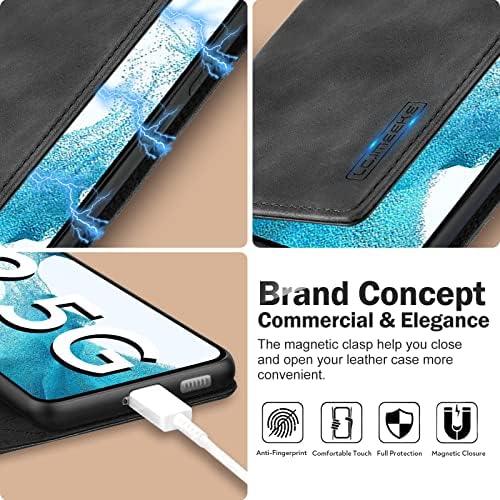 Caso da carteira Galaxy S22 para Samsung Galaxy S22 5G, Caso de proteção interior à prova de choque TPU [bloqueio