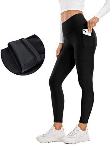 Crz Yoga Térmico Leggings Alinhados Mulheres 25 '' - Calças de caminhada de treino de inverno de cintura