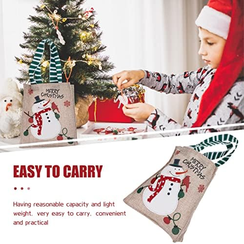 Bolsa de Natal de Amofun Christmas com alças reutilizáveis ​​Treat sem tecido de embrulho de bolsas de embrulho