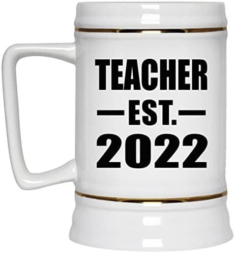 Projeta o professor estabelecido est. 2022, caneca de 22 onças de caneca de tanque de cerâmica de cerveja com