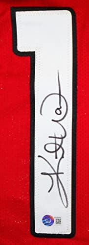 Kurt Warner autografou Red Pro Style Jersey-Beckett W Hologram Black