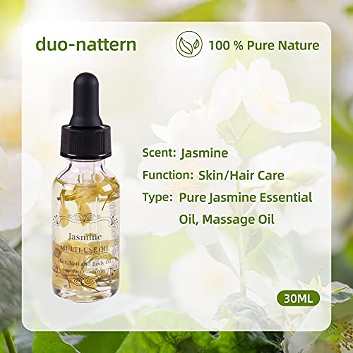Óleo de uso multiuso de jasmim de duo-nattern 30 ml, óleo essencial de jasmim orgânico para pele,