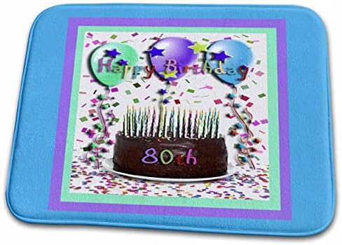 3drose feliz aniversário 80º bolo de chocolate - tapetes de banheiro de banheiro