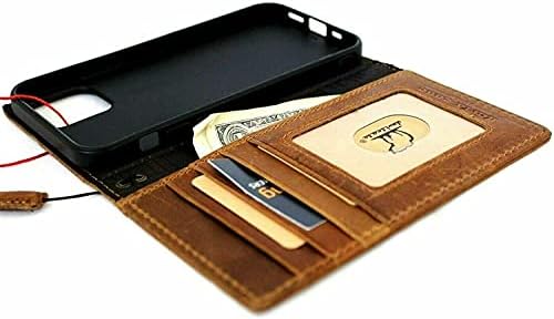 Caso de couro bronzeado Jafo para iPhone 13 Pro Max Book Wallet Capa artesanal Cartões de crédito de luxo Soft