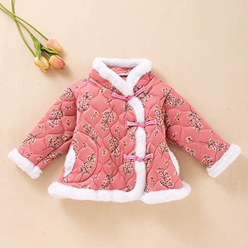 Jaqueta de lã para criança menina criança bebê casaco de casaco lã de lã Quilted chinês ano novo