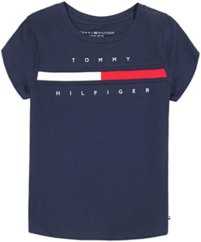 Tommy Hilfiger Girls 'Slave Slave Flag Logo Camiseta Crewneck