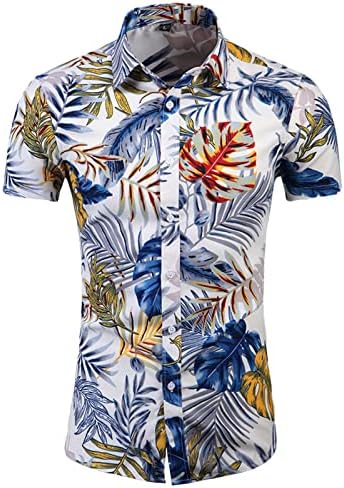 2023 Novo verão novo masculino de manga curta de manga curta de tamanho de moda de praia casual camisa de poliéster