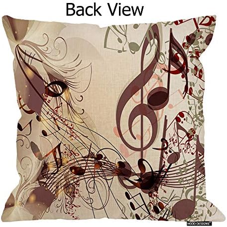 HGOD Designa MusicNotes Square Pillow Cushion Capa, fundo de música criativa com anotações para swirl design