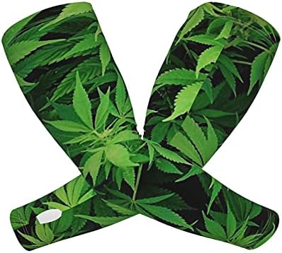 Hicyyu cannabis folha maconha maconha anti-deslizamento Proteção solar refrescando mangas de braço