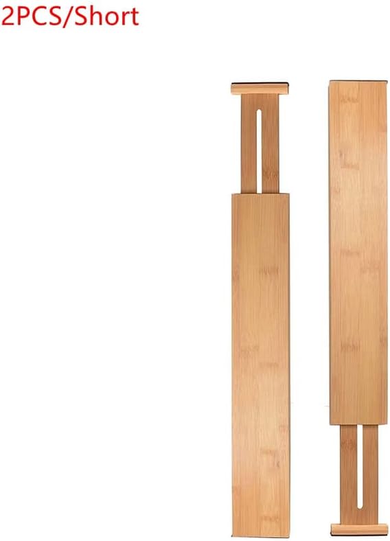 2/4pcs Divisadores de gavetas de bambu Divisores de quarto de cozinha expansível Divisores de gavetas ajustáveis